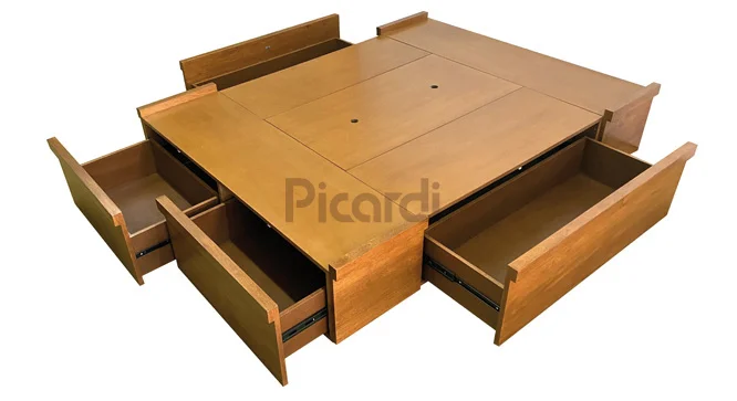 Base de cama de madera con cajones