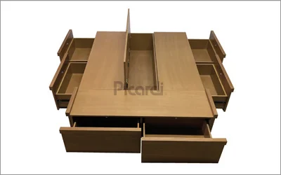 cama con 6 cajones y bauleras de madera