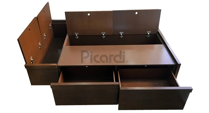 Cama de madera con cajones, cama de madera 2 plazas con cajones