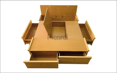 cama con 2 cajones laterales, 2 frontales y bauleras de madera