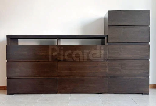 Cómoda con cajones y chifonier para dormitorio moderno