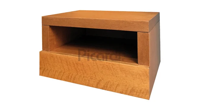 mesa de luz flotante de madera con cajón y estante línea Trend