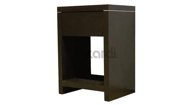 Mesa de luz moderna para sommier con un cajón y estande.